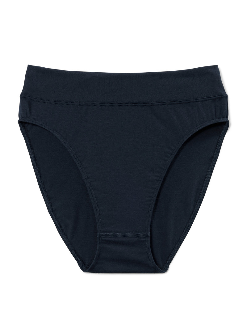 Dark Lapis Blue Calida Elastic Brief, High Waist Women Yoga | EDGNI-3570