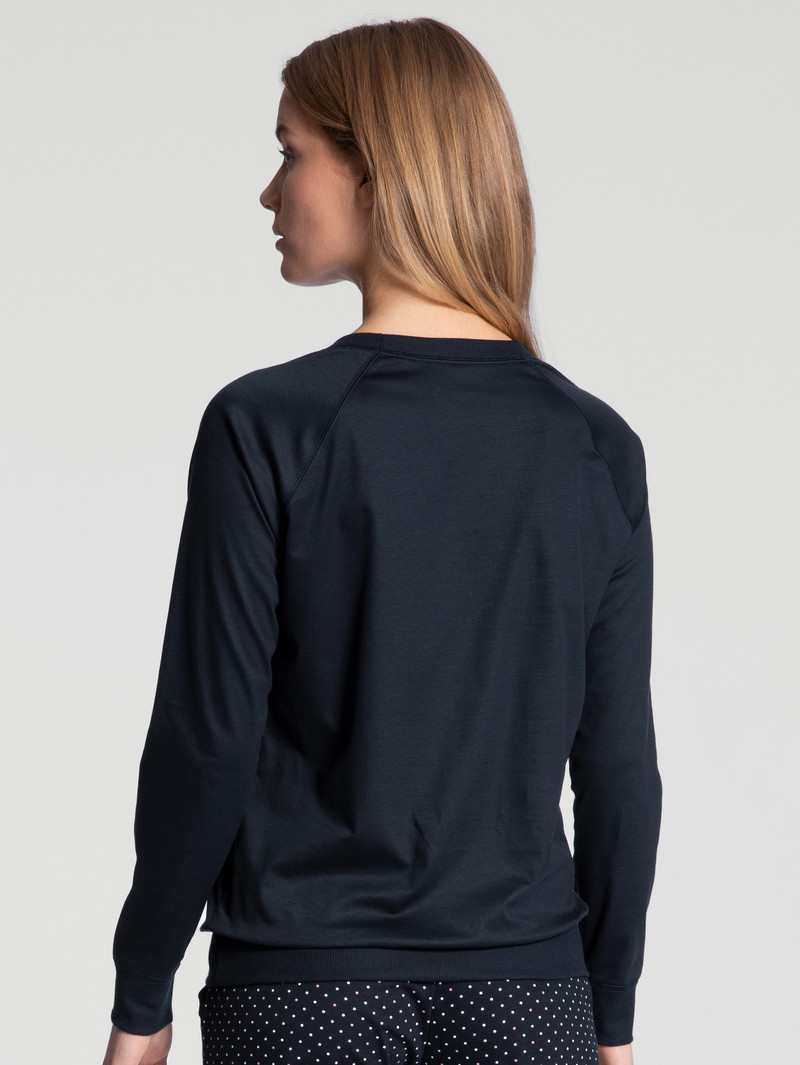 Dark Lapis Blue Calida Favourites Dreams Shirt Long Sleeve Women Loungewear | DCHEG-8621