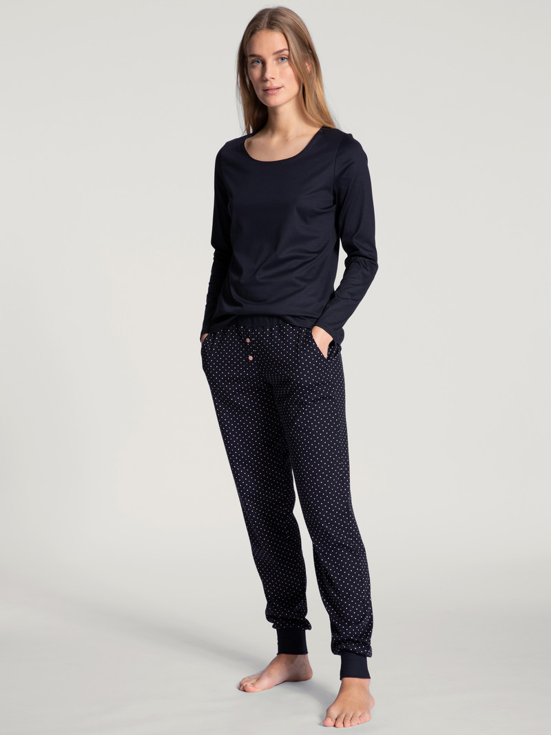 Dark Lapis Blue Calida Favourites Dreams Shirt Long Sleeve Women Loungewear | DCHEG-8621