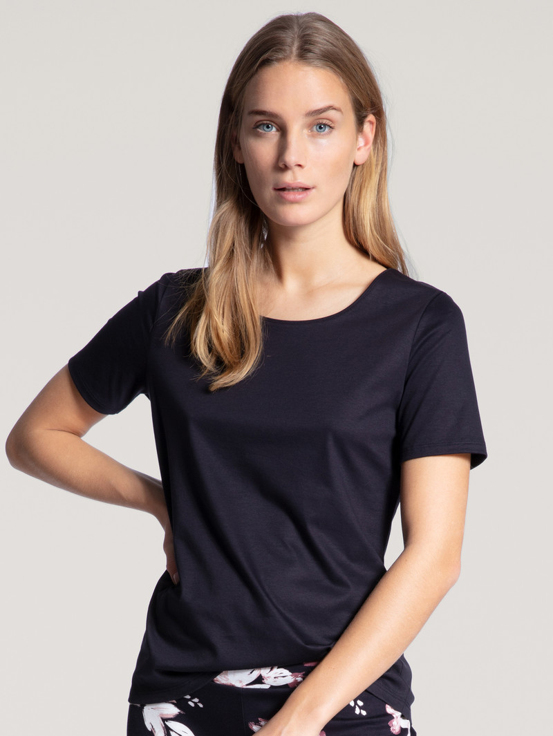 Dark Lapis Blue Calida Favourites Dreams Shirt Short Sleeve Women Loungewear | PRSFJ-0983