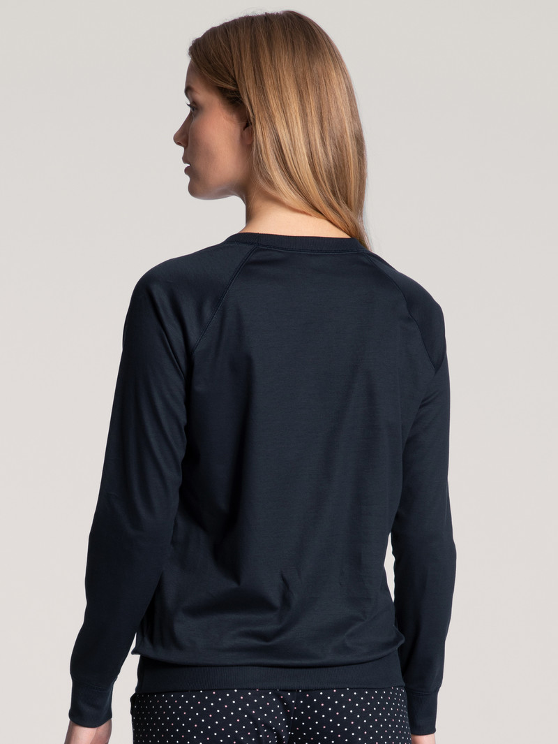 Dark Lapis Blue Calida Favourites Dreams Shirt Long Sleeve Women Yoga | MAZSX-9702