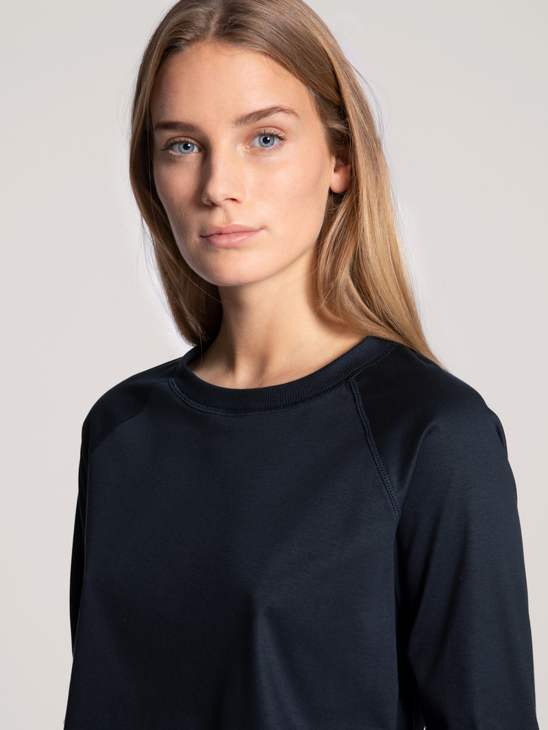 Dark Lapis Blue Calida Favourites Dreams Shirt Long Sleeve Women Yoga | MAZSX-9702