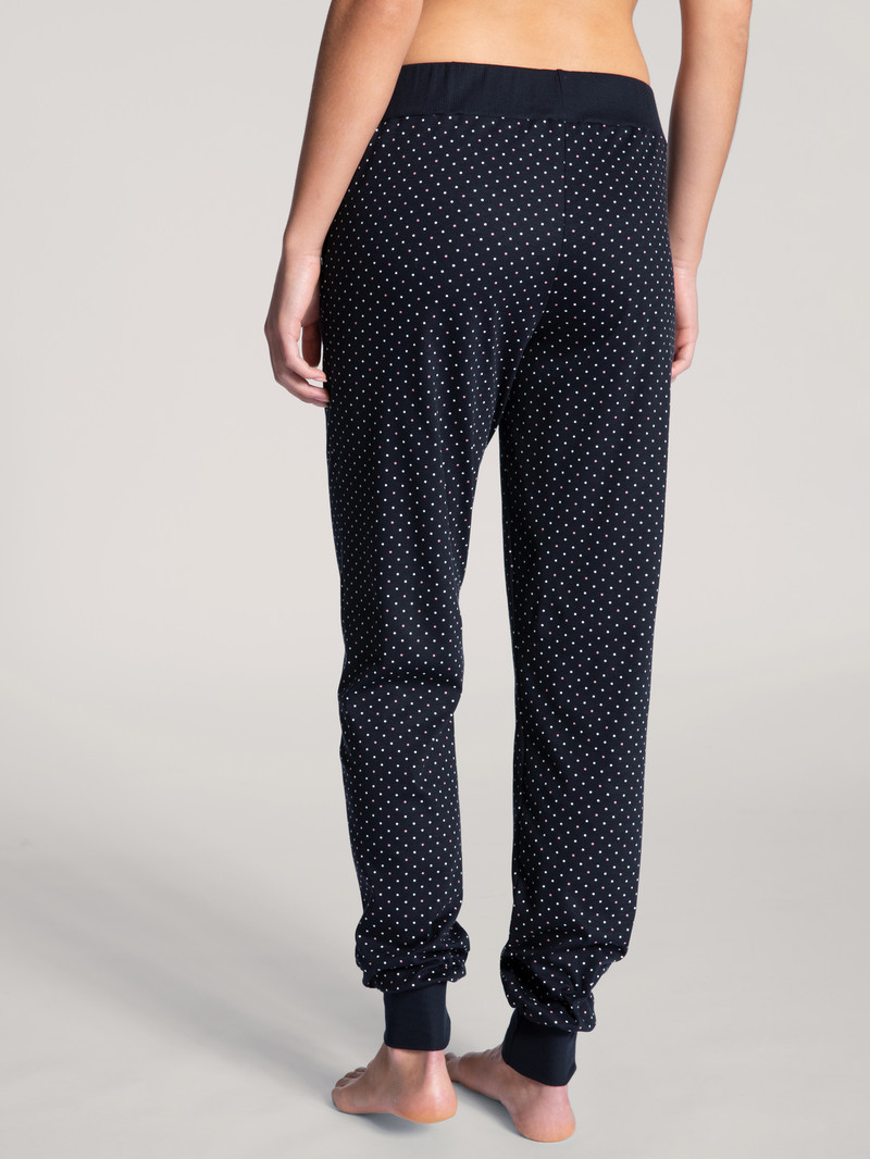 Dark Lapis Blue Calida Favourites Dreams Pants With Cuff Women Sleepwear | EFBPA-4908