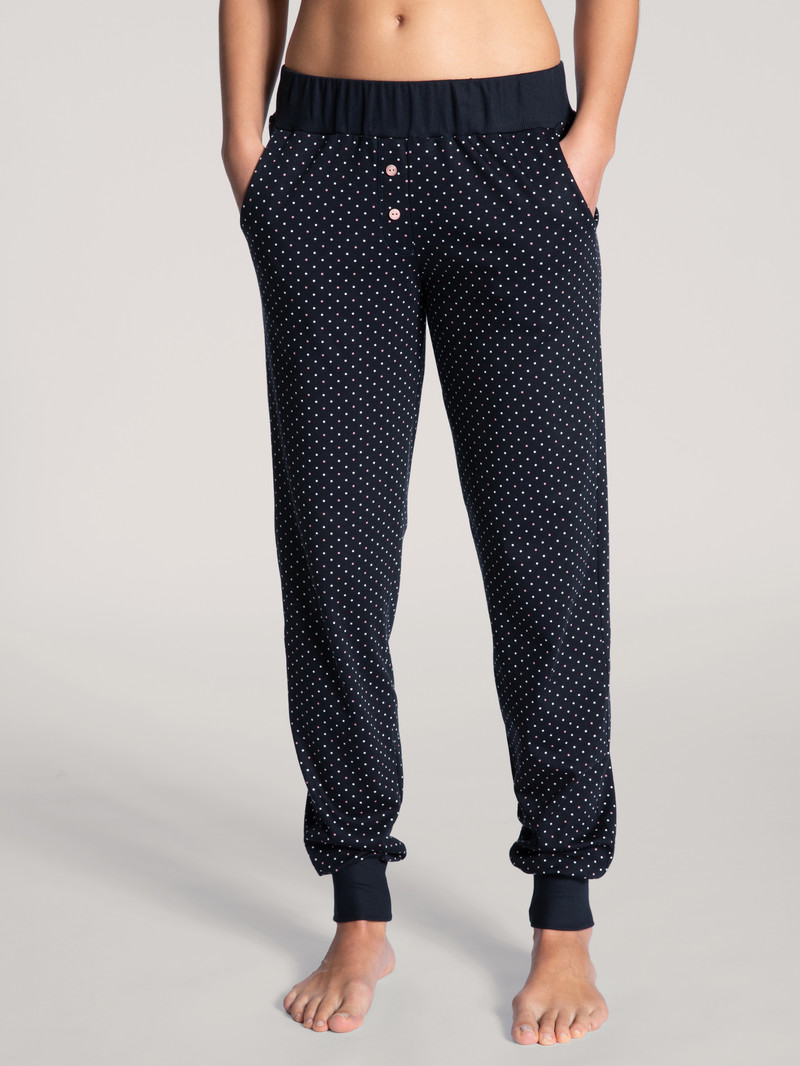 Dark Lapis Blue Calida Favourites Dreams Pants With Cuff Women Sleepwear | EFBPA-4908