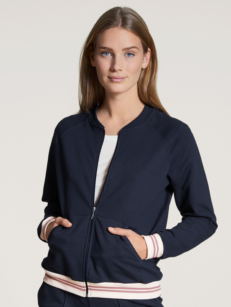 Dark Lapis Blue Calida Favourites Lounge Jacket Women Yoga | WKTUC-6385