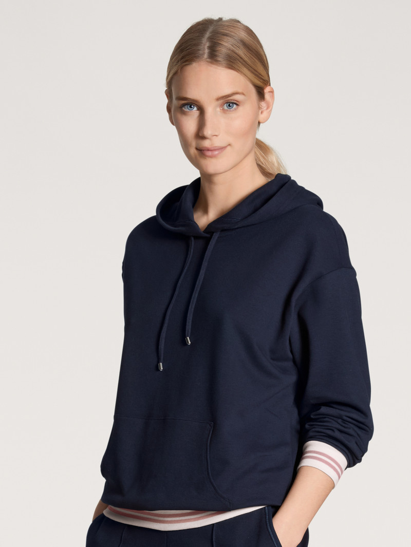 Dark Lapis Blue Calida Favourites Lounge Hoodie Women Yoga | XHMBO-5897