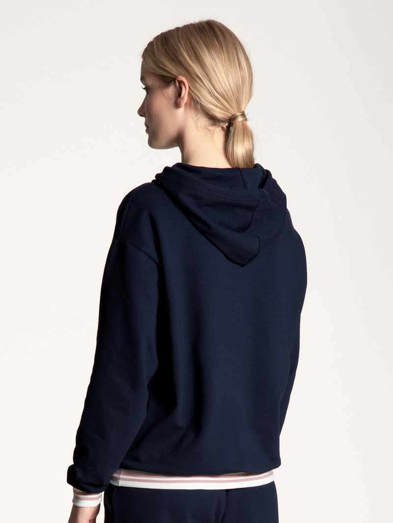 Dark Lapis Blue Calida Favourites Lounge Hoodie Women Yoga | XHMBO-5897