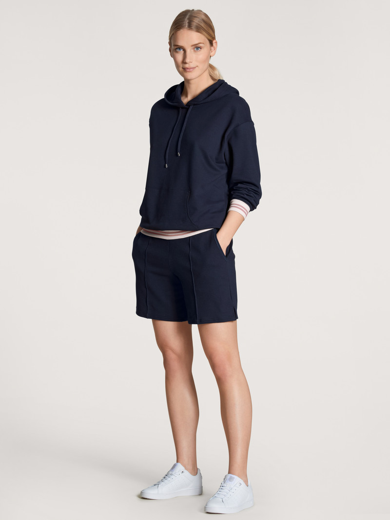 Dark Lapis Blue Calida Favourites Lounge Hoodie Women Yoga | XHMBO-5897