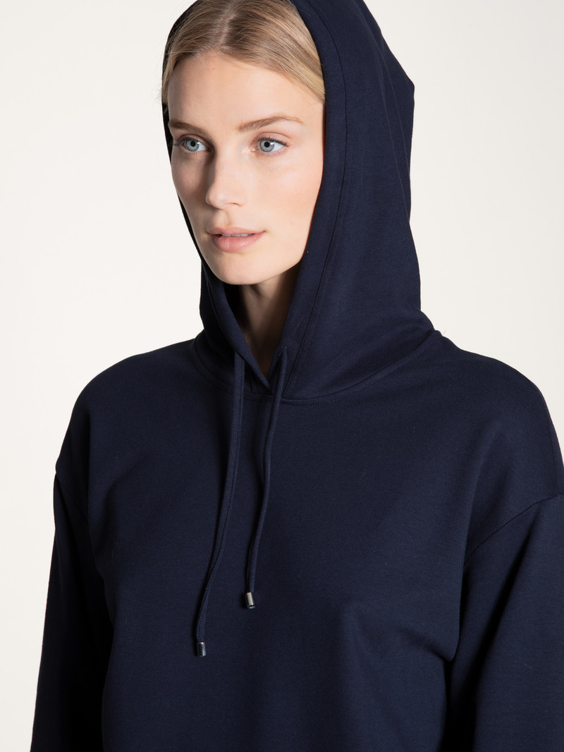 Dark Lapis Blue Calida Favourites Lounge Hoodie Women Yoga | XHMBO-5897