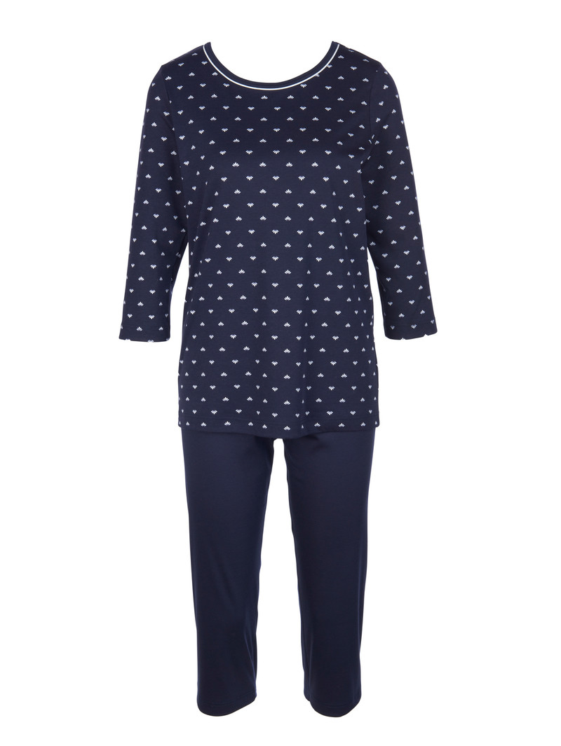 Dark Lapis Blue Calida Night Lovers 3/4 Pyjama Women Sleepwear | AOTSH-1069