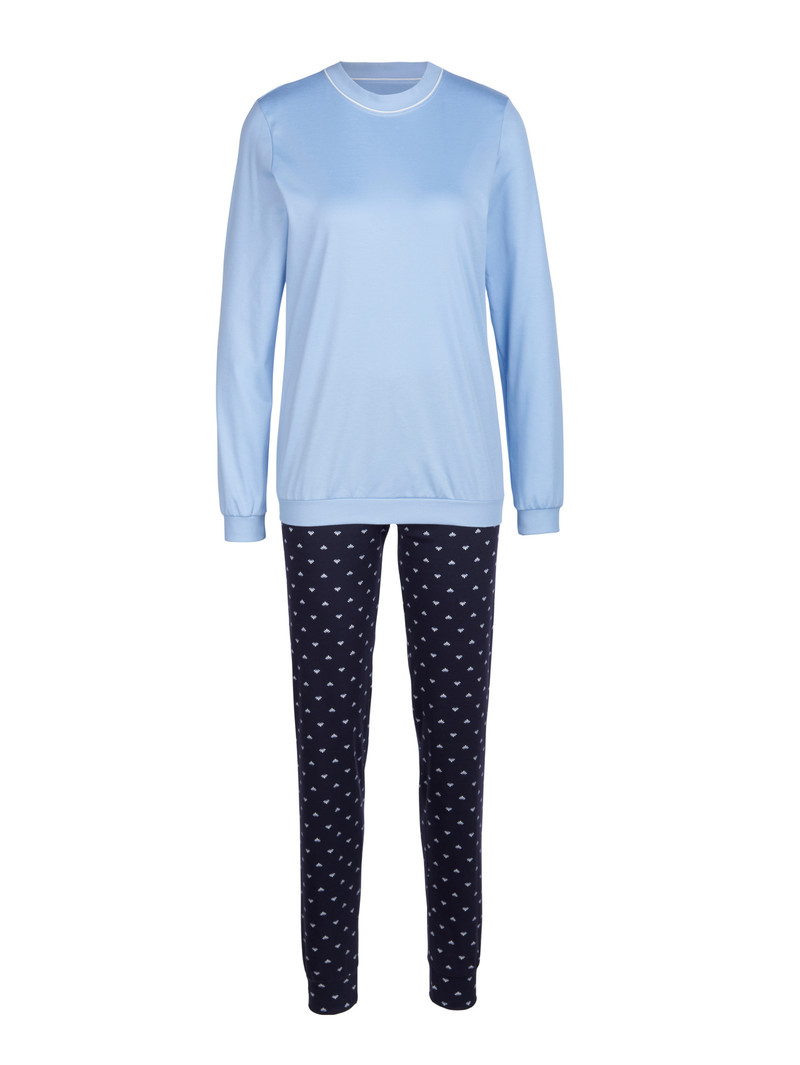 Dark Lapis Blue Calida Night Lovers Pyjama With Cuff Women Sleepwear | TCVDR-6152