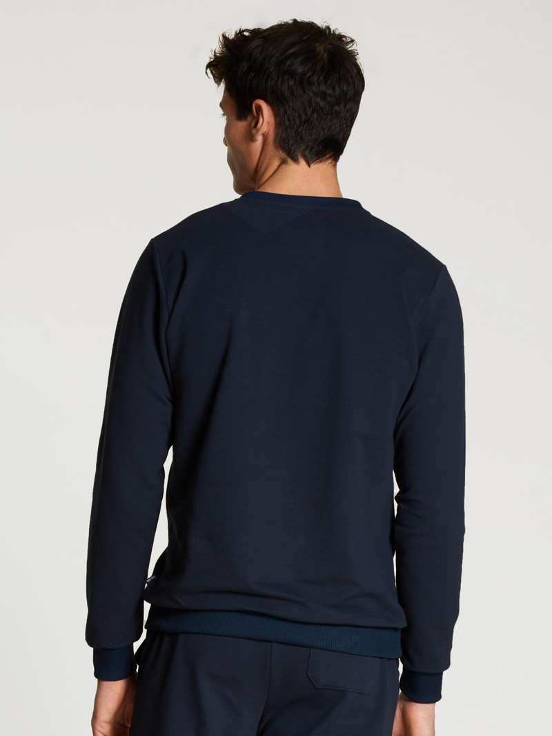 Dark Sapphire Calida Circular Lounge Sweatshirt, Cradle To Cradle Certified® Men Loungewear | BYOQP-1487