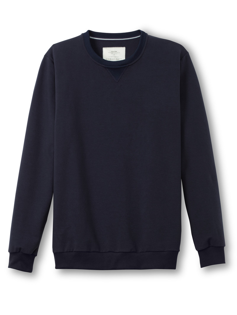 Dark Sapphire Calida Circular Lounge Sweatshirt, Cradle To Cradle Certified® Men Loungewear | BYOQP-1487