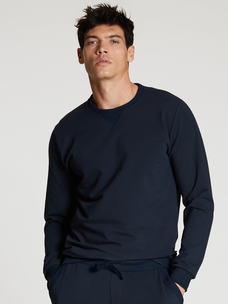 Dark Sapphire Calida Circular Lounge Sweatshirt, Cradle To Cradle Certified® Men Loungewear | BYOQP-1487