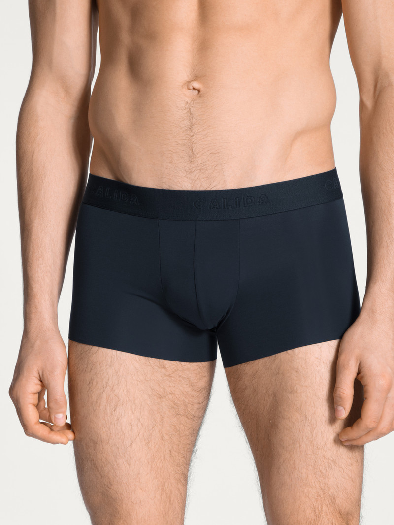 Dark Sapphire Calida Clean Line Boxer Brief With Elastic Waistband Men Underwear | JGPBX-8042