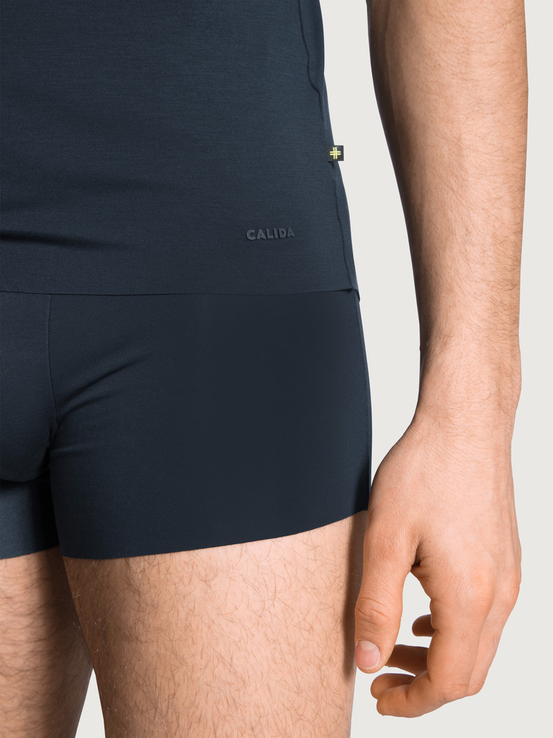 Dark Sapphire Calida Clean Line Boxer Brief With Elastic Waistband Men Underwear | JGPBX-8042