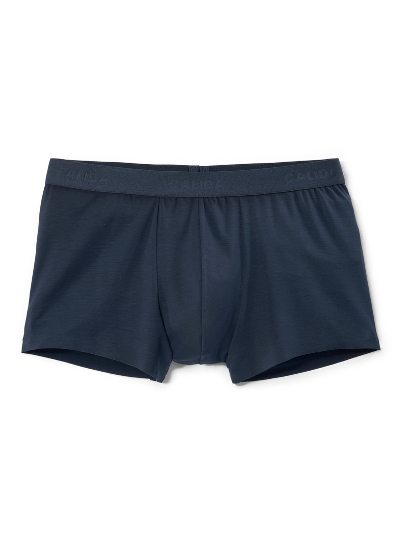 Dark Sapphire Calida Clean Line Boxer Brief With Elastic Waistband Men Underwear | JGPBX-8042