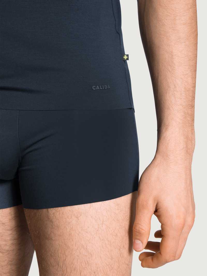 Dark Sapphire Calida Clean Line V-shirt Men Underwear | MHYXR-7542