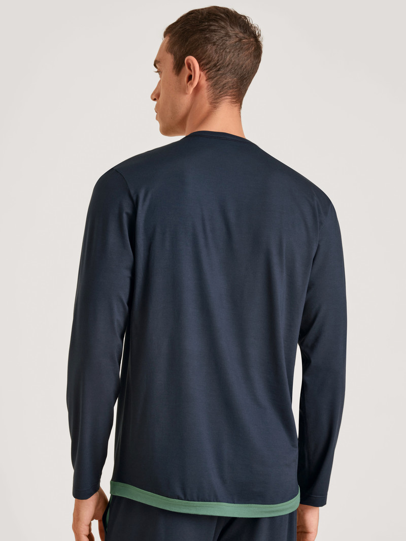 Dark Sapphire Calida Dsw Balancing Shirt Long-sleeve Men Deepsleepwear | NGIDJ-2790