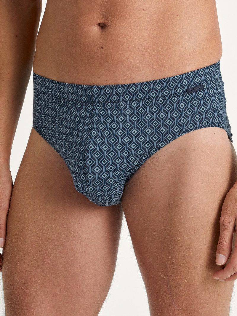 Dark Sapphire Calida Grafic Cotton Brief Men Underwear | JUAZK-7186