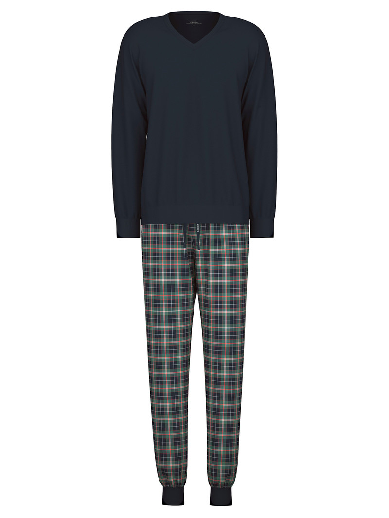 Dark Sapphire Calida Relax Comfy 4 Pyjama With Cuff Men Sleepwear | TEAPG-0786