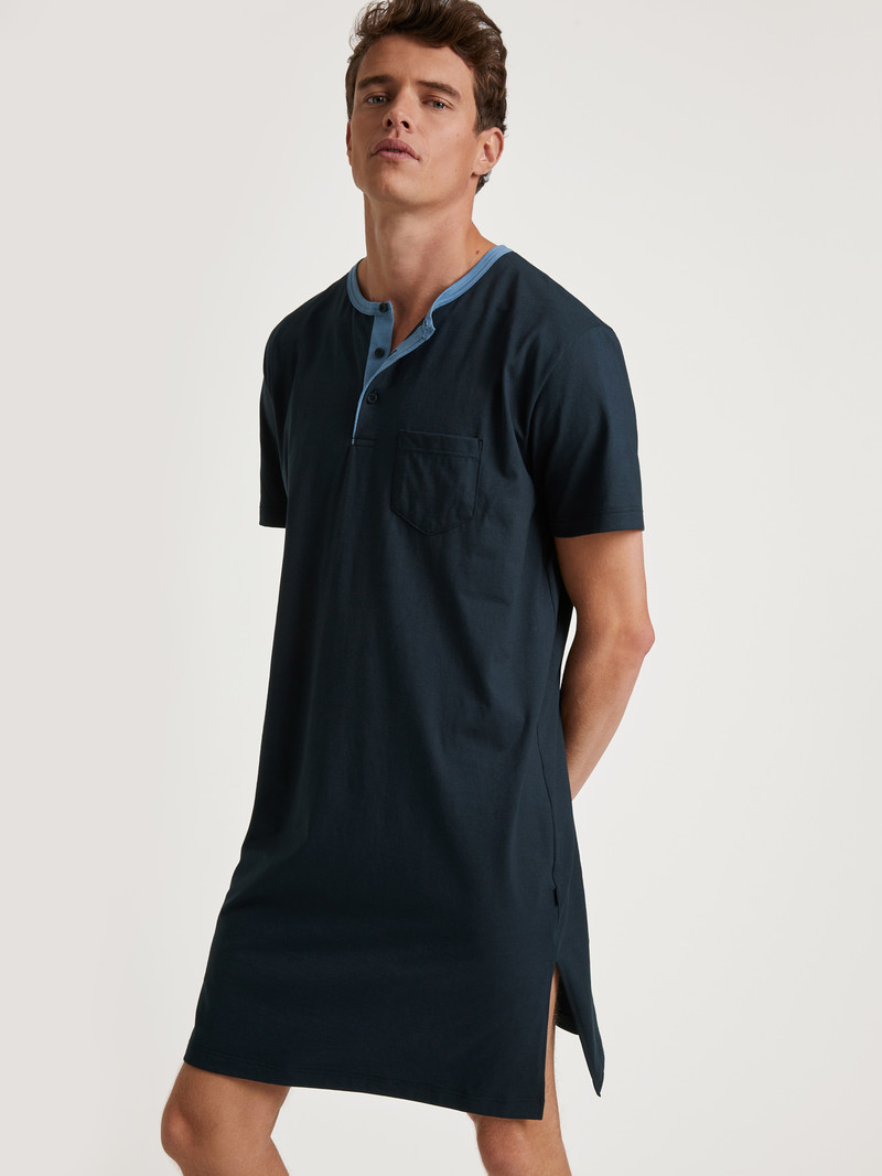 Dark Sapphire Calida Relax Essentials Nightshirt Men Sleepwear | VPRUQ-9642