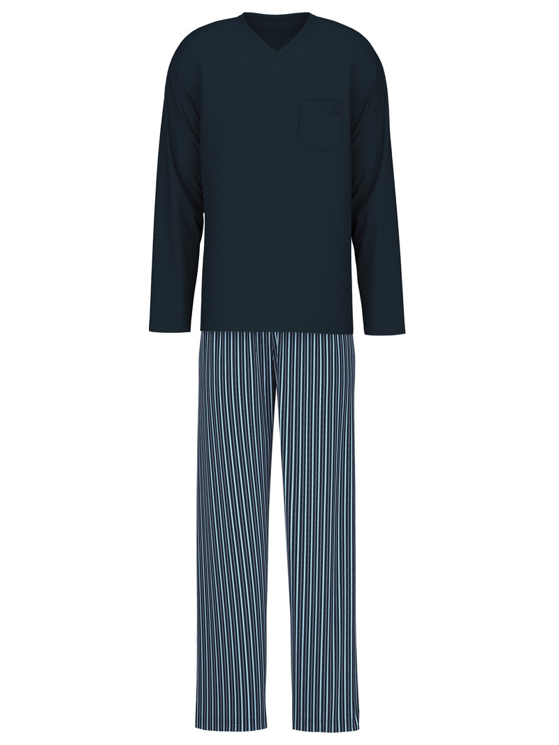 Dark Sapphire Calida Relax Imprint Pyjama Men Sleepwear | AOTGL-4769