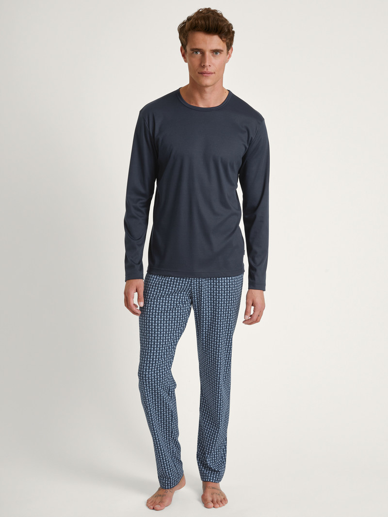 Dark Sapphire Calida Relax Streamline 2 Pyjama Men Sleepwear | WKZBC-6231