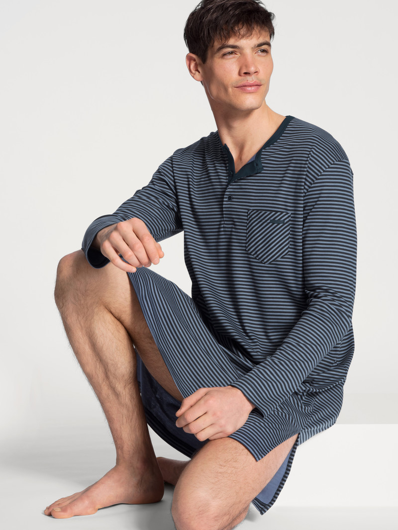 Dark Sapphire Calida Relax Streamline Nightshirt Men Sleepwear | AHNFO-6489