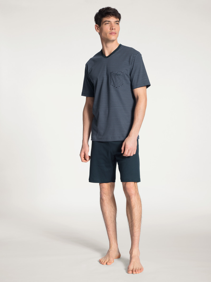 Dark Sapphire Calida Relax Streamline Short Pyjama Men Sleepwear | QIOYX-4071