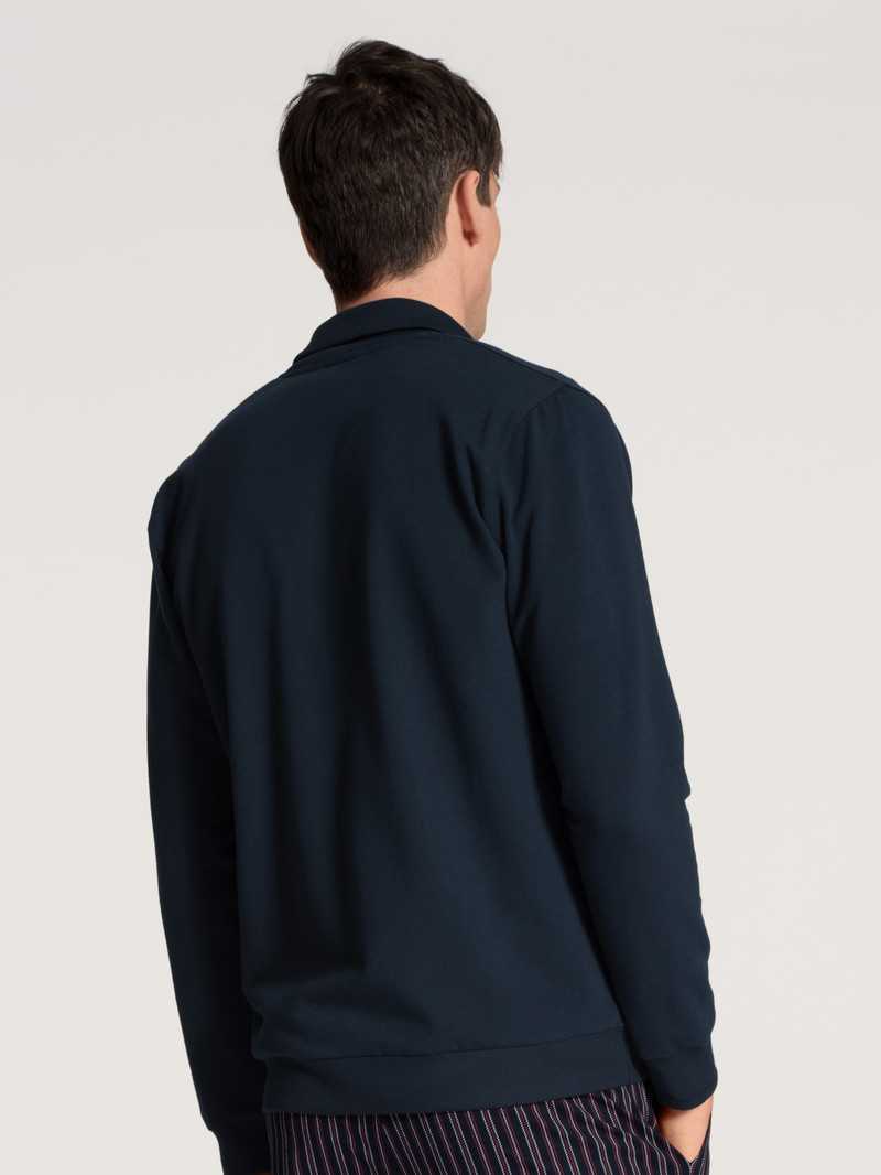 Dark Sapphire Calida Remix Basic Lounge Jacket Men Loungewear | OUHPY-0462