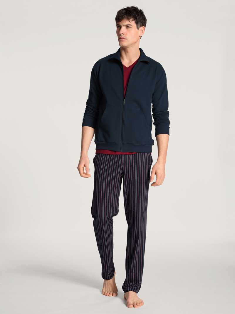 Dark Sapphire Calida Remix Basic Lounge Jacket Men Loungewear | OUHPY-0462