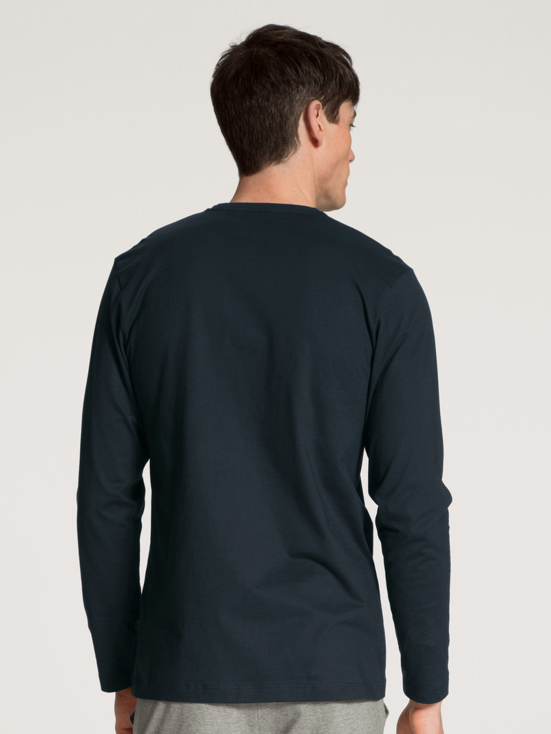 Dark Sapphire Calida Remix Basic Sleep Shirt Long Sleeve Men Loungewear | CLXPE-4105