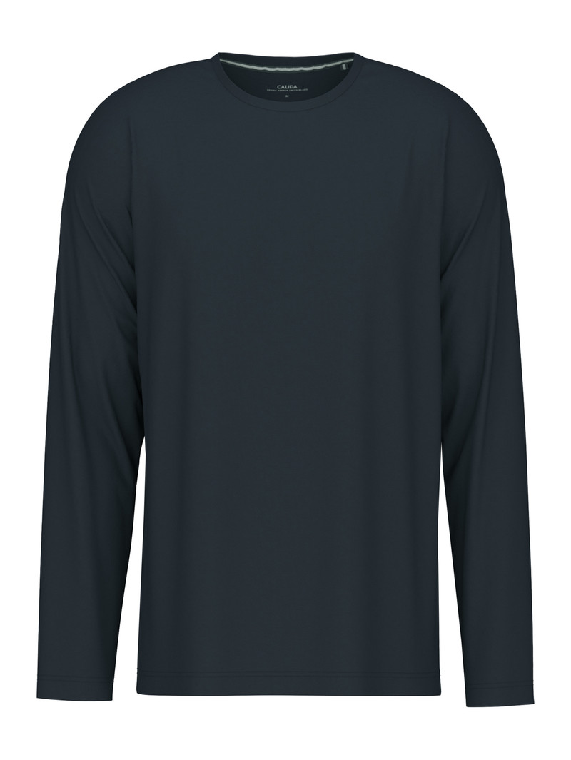 Dark Sapphire Calida Remix Basic Sleep Shirt Long Sleeve Men Loungewear | CLXPE-4105