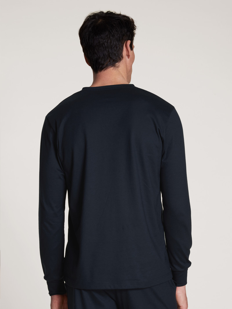 Dark Sapphire Calida Remix Basic Sleep Shirt Long Sleeve Men Sleepwear | TAFNX-4932