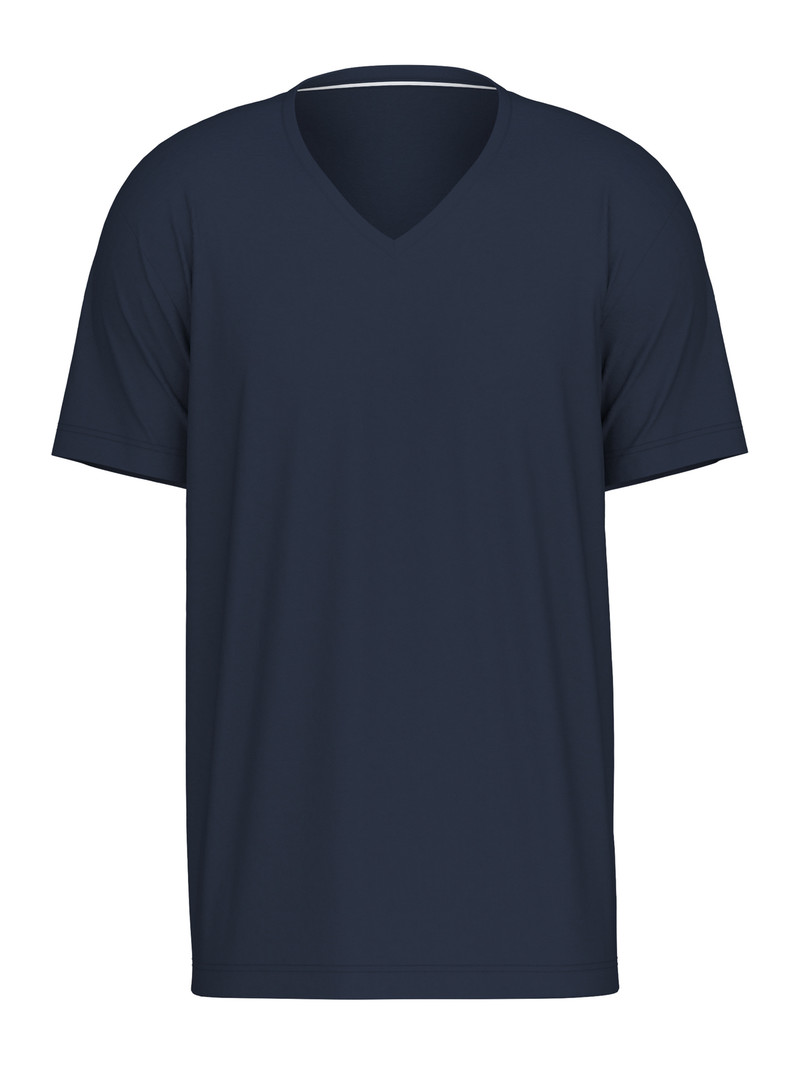 Dark Sapphire Calida Remix Basic Sleep V-shirt Men Sleepwear | GXRPM-4315