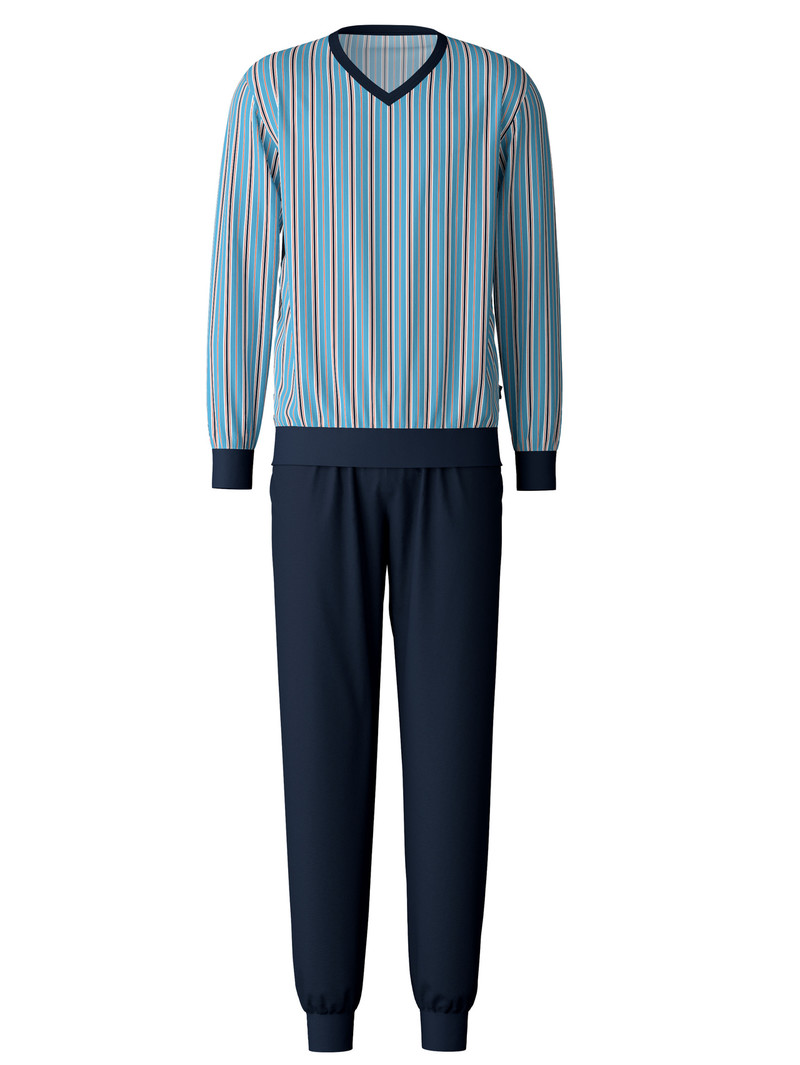 Dolphin Blue Calida Special Pyjama With Cuff Men Sleepwear | TNDUE-6182