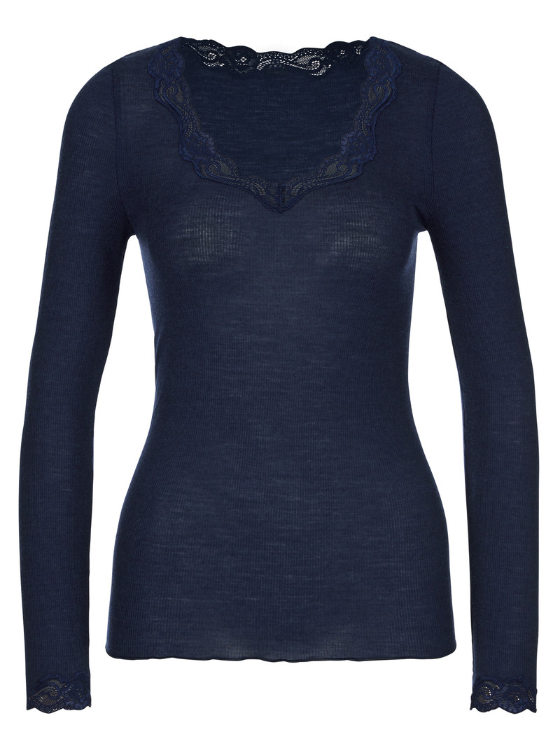 Eclipse Blue Calida Richesse Lace Shirt Long Sleeve Women Underwear | GNOEV-3276