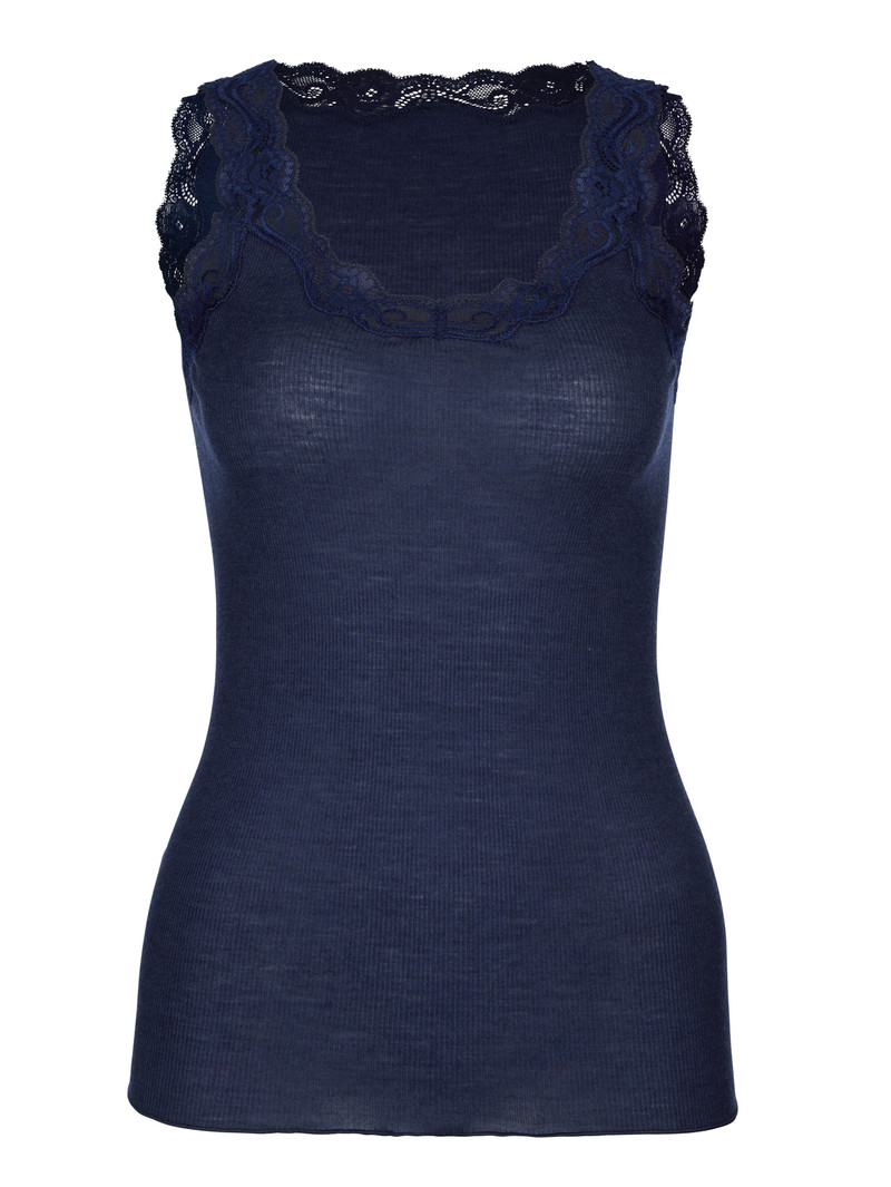 Eclipse Blue Calida Richesse Lace Tank Top Women Underwear | QORJP-4073