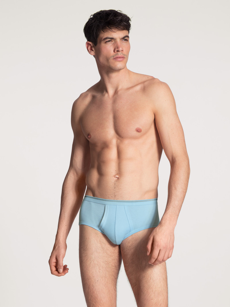 Eisblau Calida Twisted Cotton Classic Brief With Fly Men Underwear | XDRZH-4682