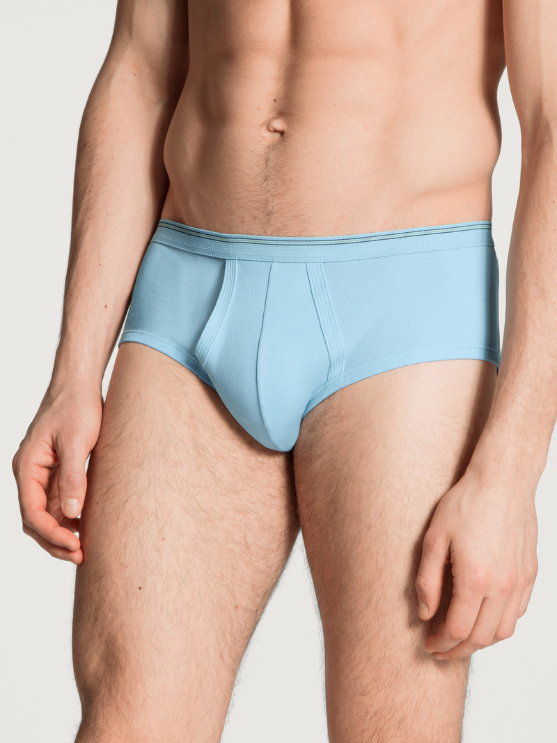 Eisblau Calida Twisted Cotton Classic Brief With Fly Men Underwear | XDRZH-4682