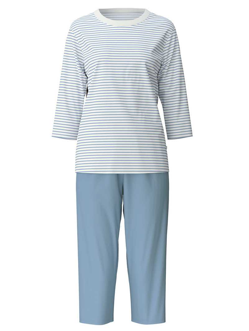 Endless Sky Calida Cotton Stripes 3/4 Pyjama Women Sleepwear | XRSPM-1836