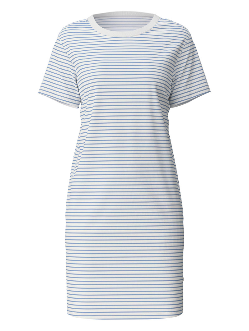 Endless Sky Calida Cotton Stripes Nightdress, Length 95 Cm Women Sleepwear | DPYWN-0289