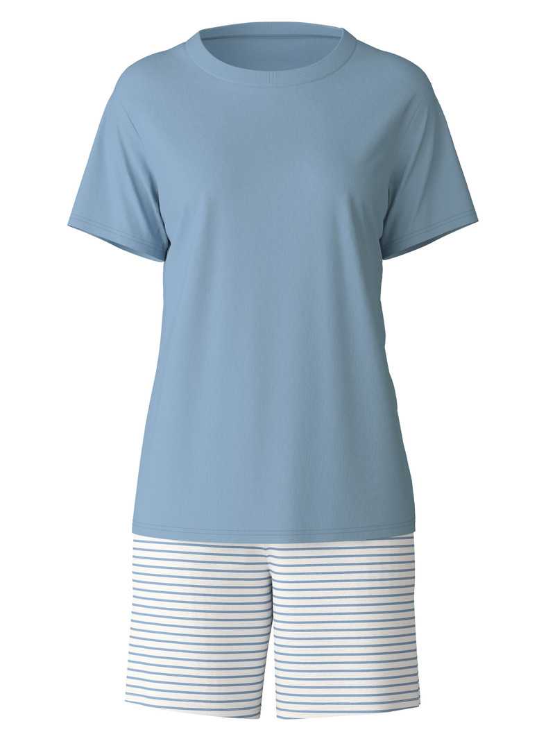 Endless Sky Calida Cotton Stripes Short Pyjama Women Sleepwear | BGQDU-6380