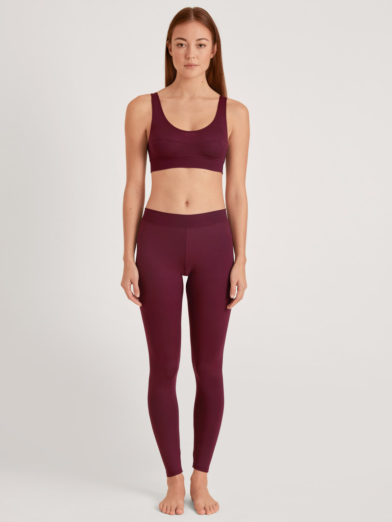 English Red Calida Elastic Leggings Women Yoga | LSJXI-2741