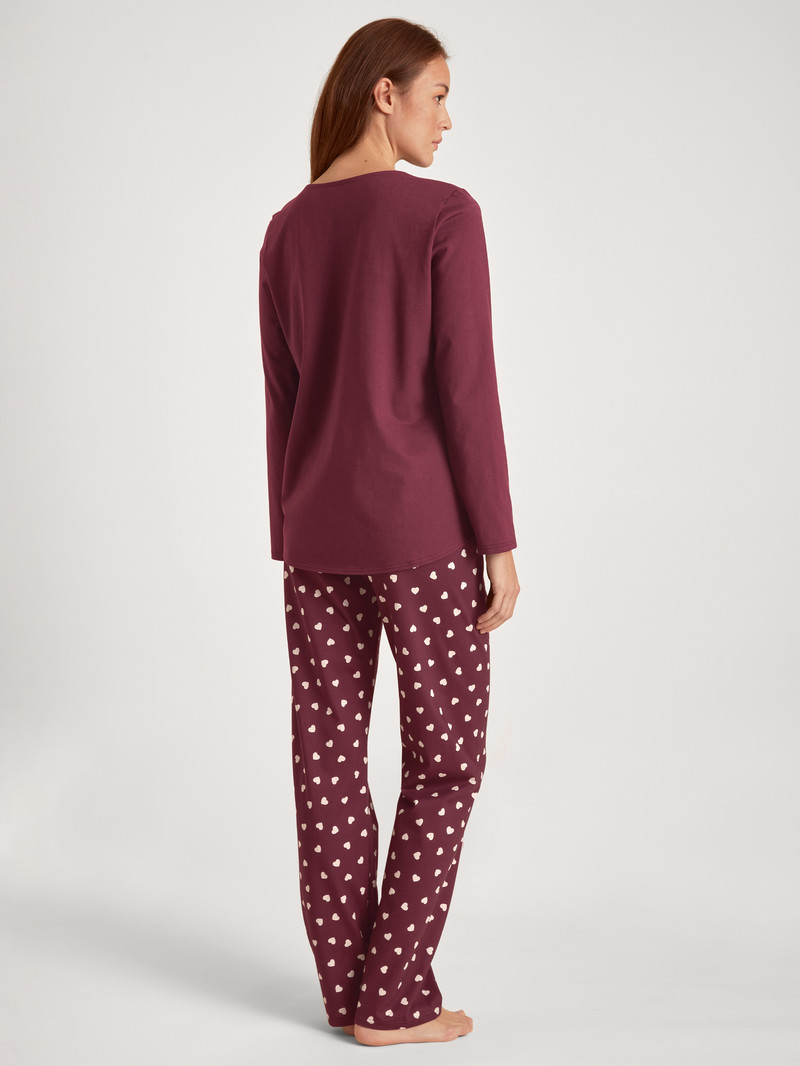 English Red Calida Lovely Nights Pyjama Women Sleepwear | YXIVE-9067