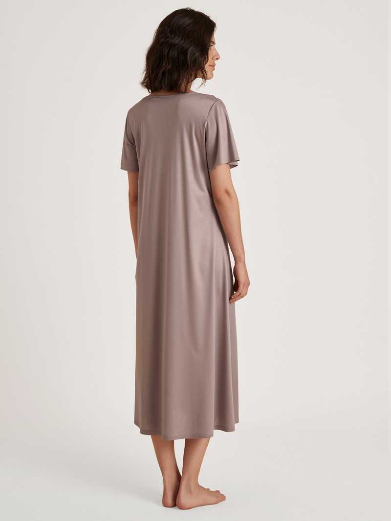 Etherea Taupe Calida Glamorous Nights Sleepshirt, Length 120 Cm Women Loungewear | LQYSR-7593