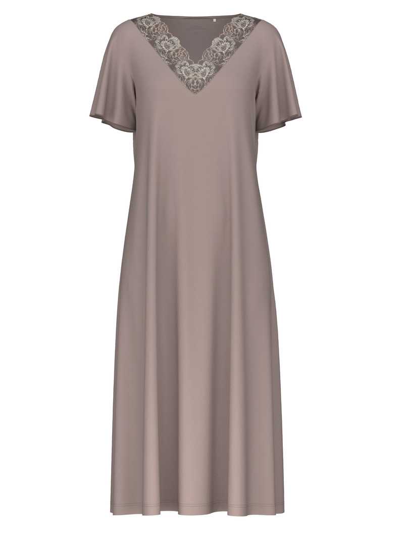 Etherea Taupe Calida Glamorous Nights Sleepshirt, Length 120 Cm Women Loungewear | LQYSR-7593