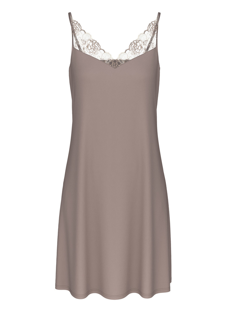 Etherea Taupe Calida Glamorous Nights Sleepshirt, Length 95cm Women Sleepwear | COJGN-1849