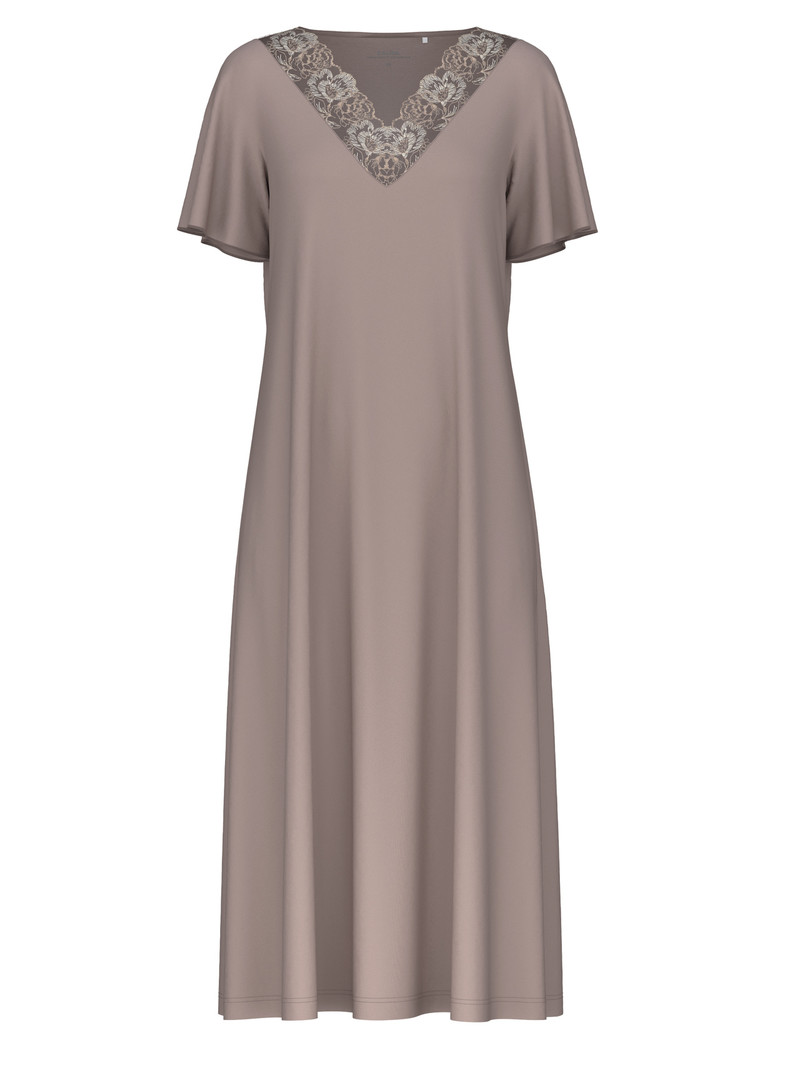 Etherea Taupe Calida Glamorous Nights Sleepshirt, Length 120 Cm Women Sleepwear | YOUXC-3620